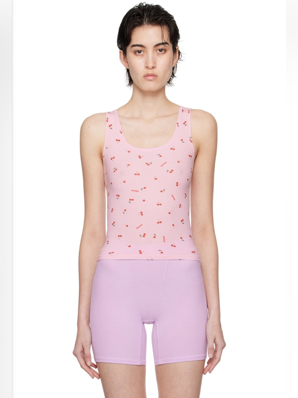 SKIMS Pink Cherry Print Tank Top